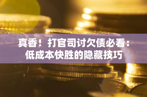 北京真香！打官司讨欠债必看：低成本快胜的隐藏技巧